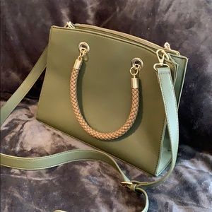 Olive purse - removable long strap - 12x9x4”